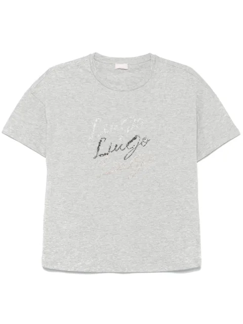 LIU JO rhinestone-logo T-shirt
