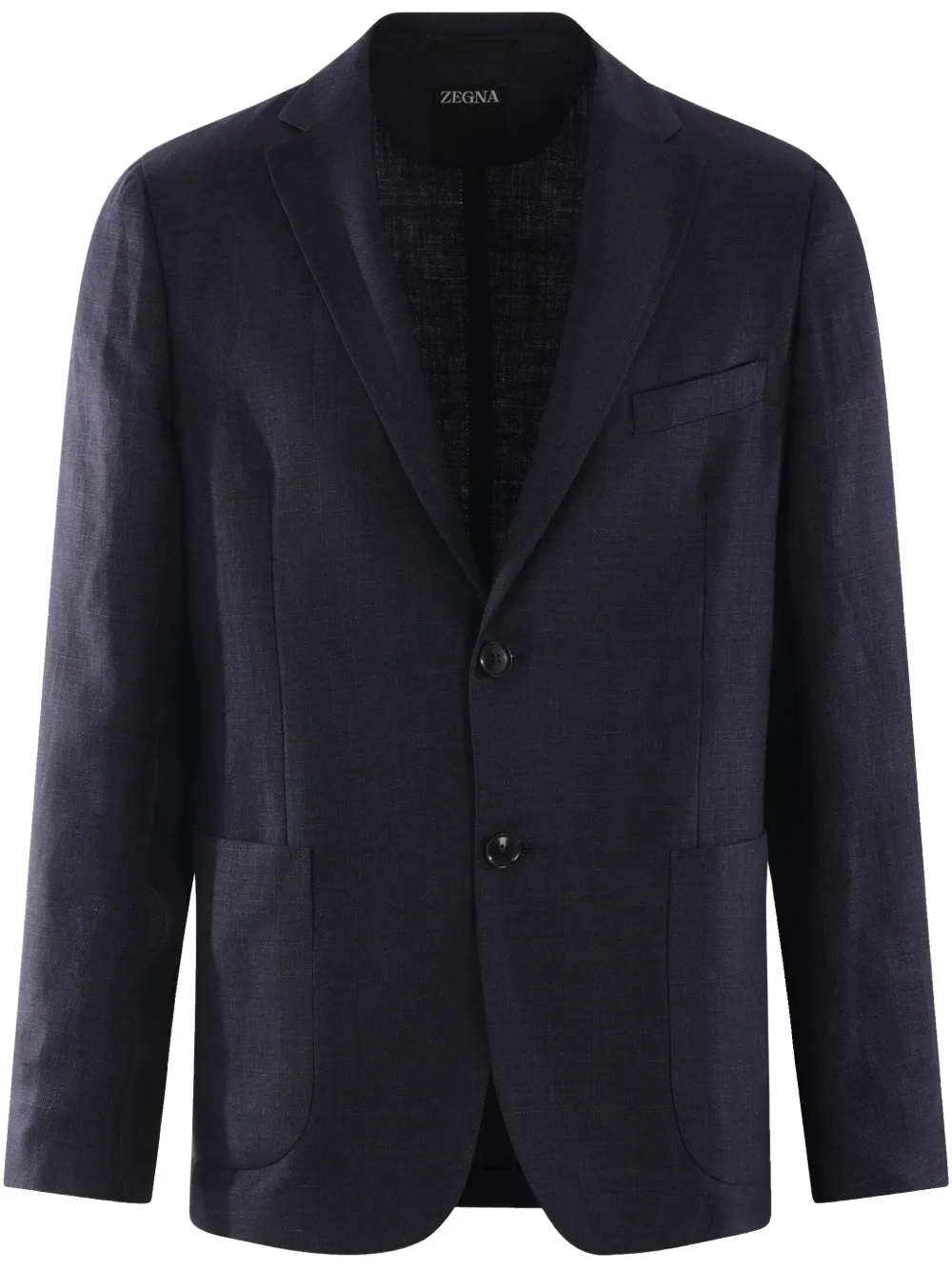 Zegna Blazer met enkele rij knopen Blauw