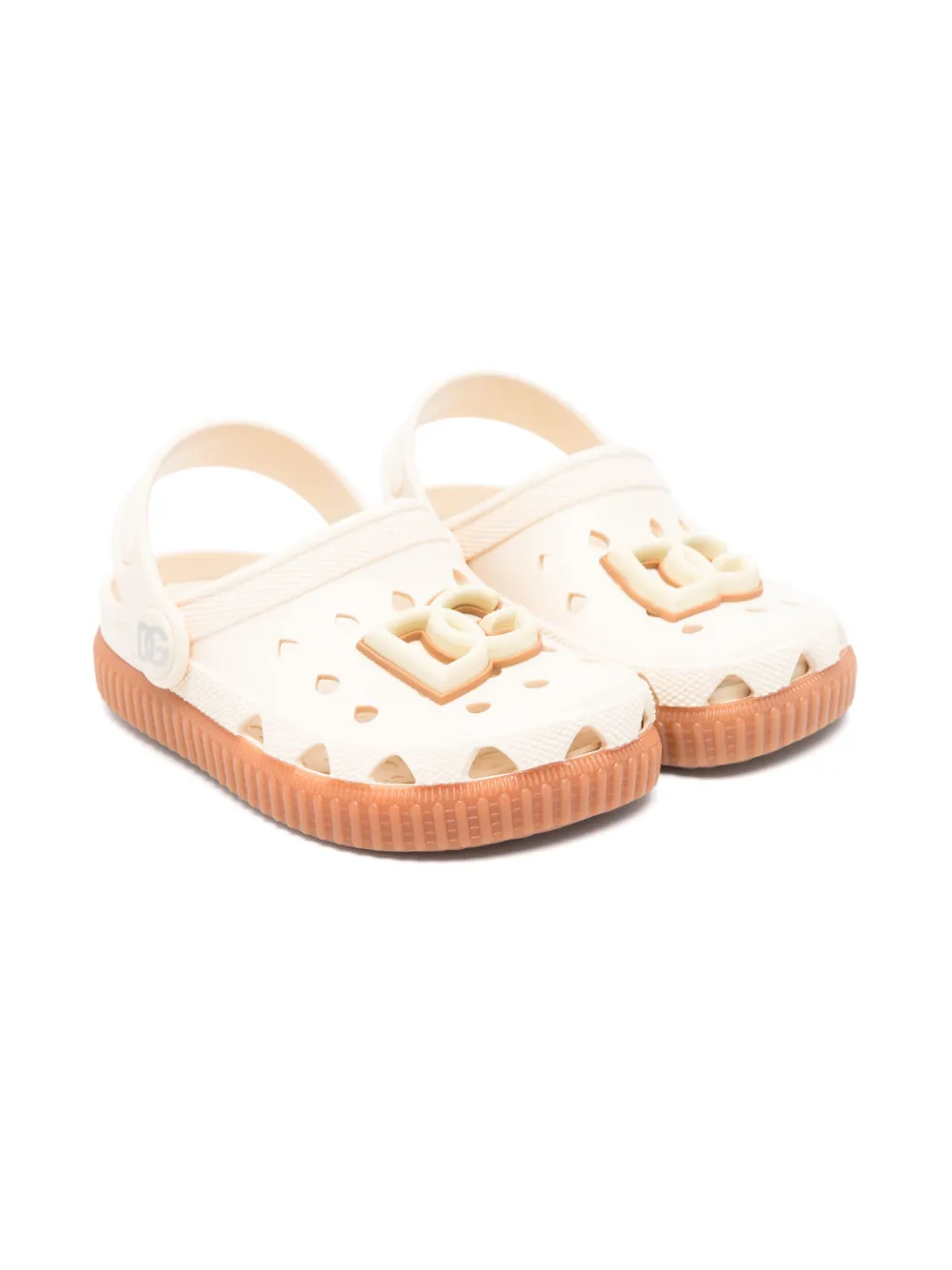 Dolce & Gabbana Kids Sandalen met logo-reliëf Geel