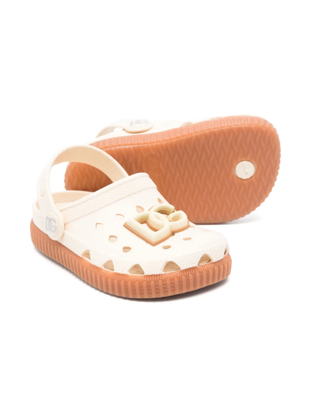 Dolce & Gabbana Kids logo-embossed sandals Yellow