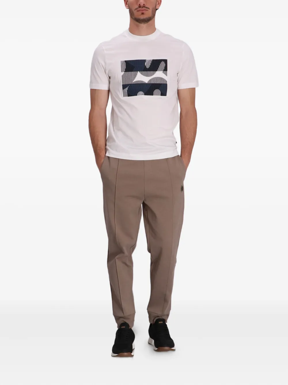 BOSS T-shirt met logoprint Wit