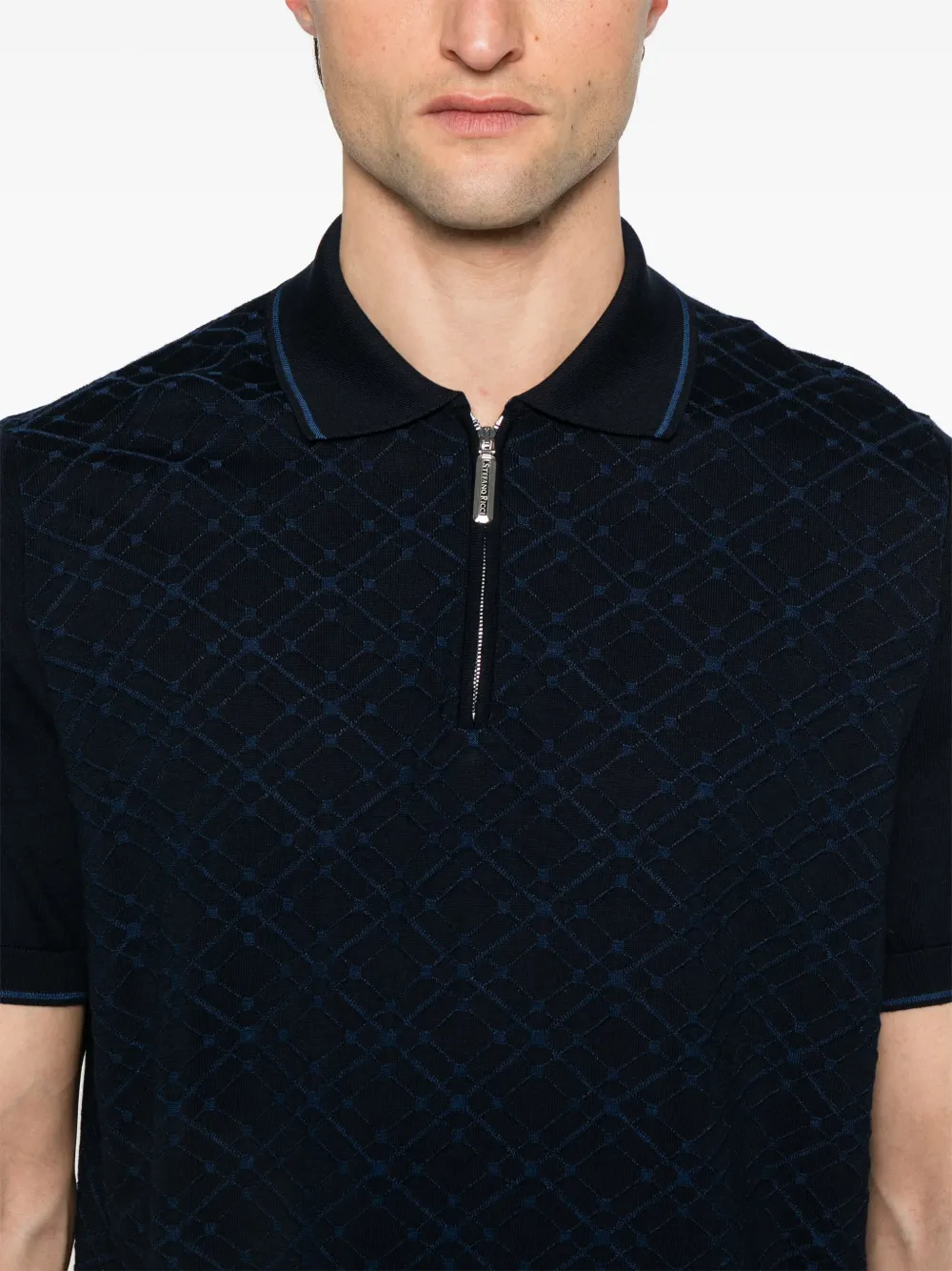 Stefano Ricci Patterned Polo Shirt In Blue