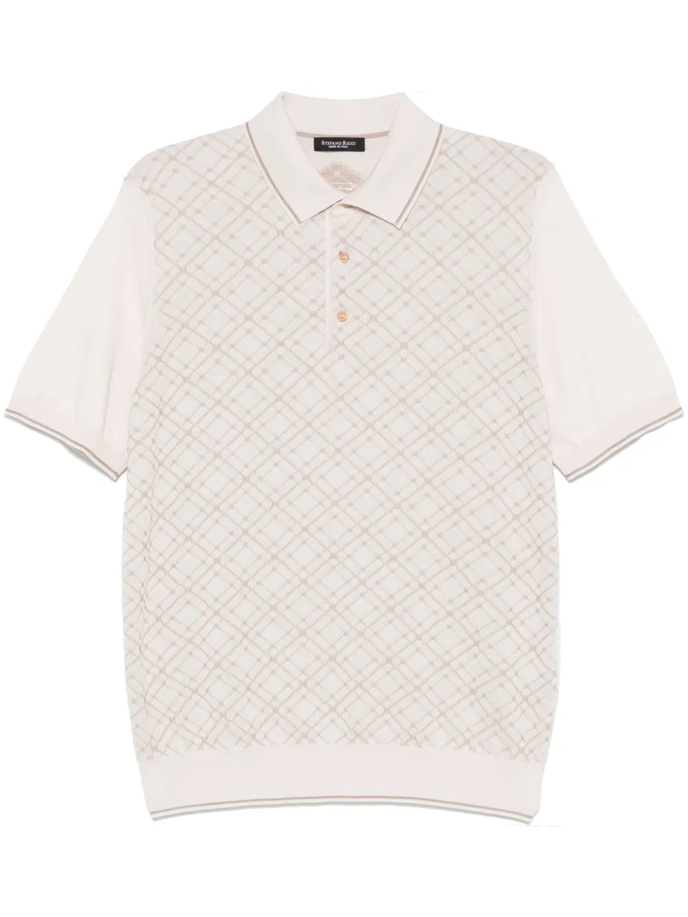 Stefano Ricci patterned polo shirt | Neutrals | Image 1