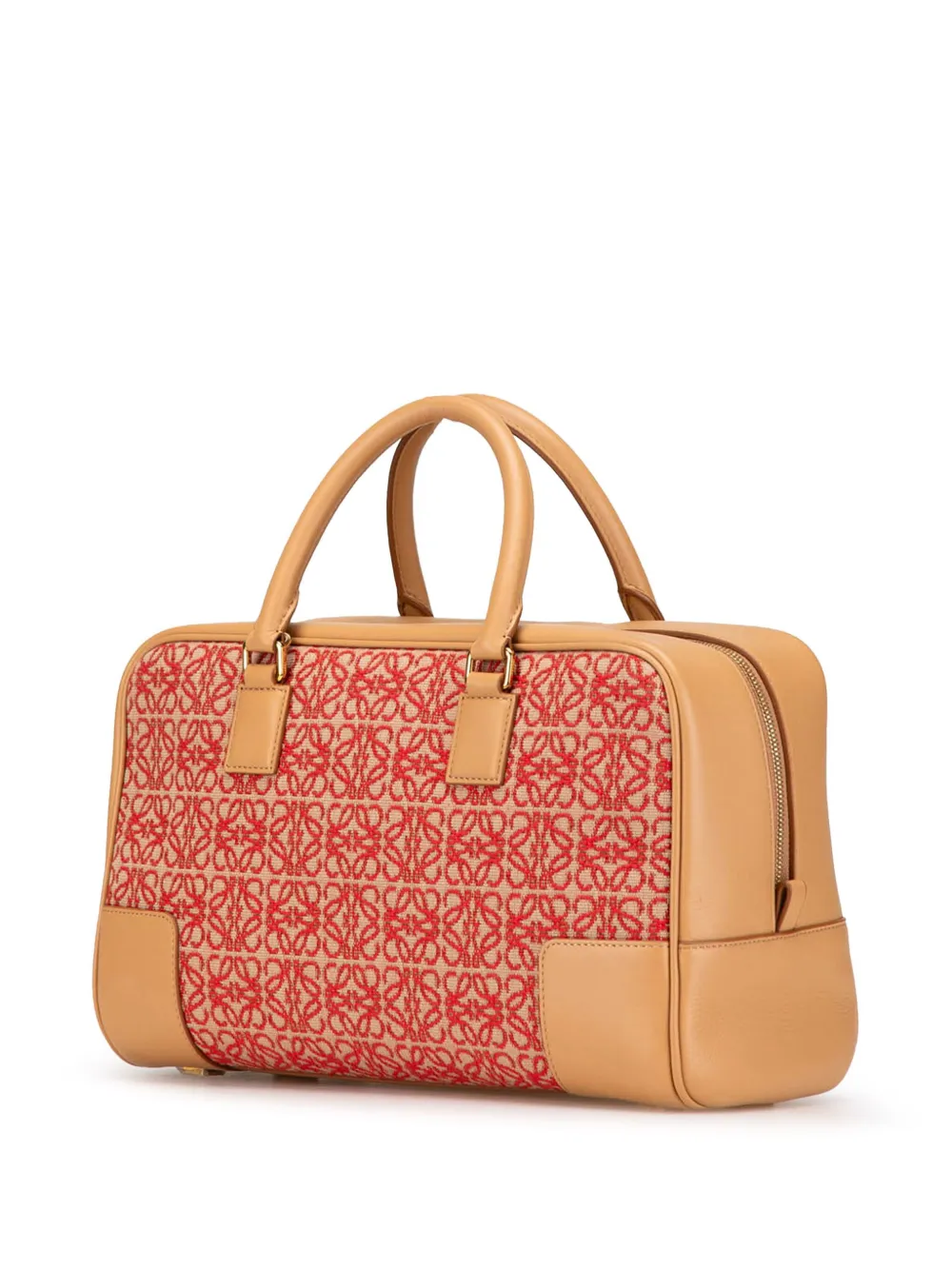 Pre-owned Loewe 2010-2024 Canvas Amazona 28 Satchel In Red
