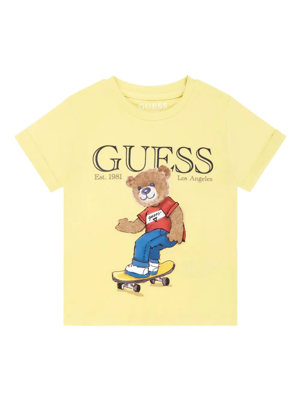 Guess kids T-shirt met logoprint Geel