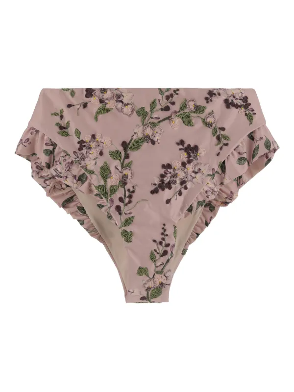 Agua by Agua Bendita Jengibre Wisteria Bikini Briefs in Pink