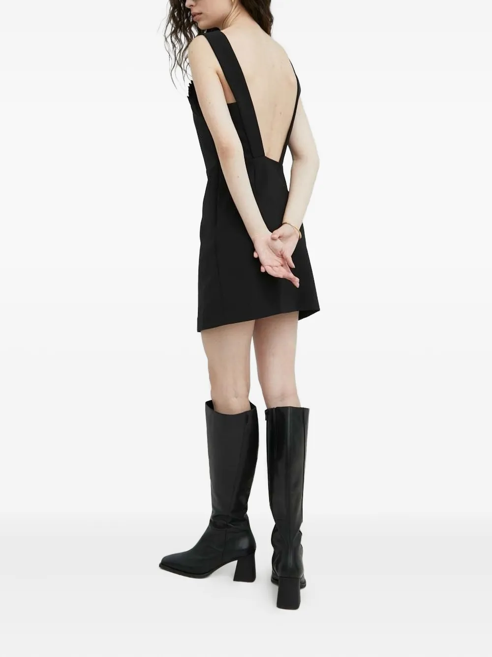 The Kooples Mini-jurk met ruches - Zwart