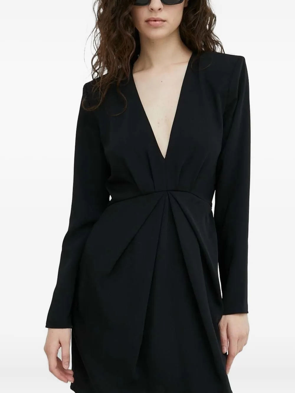 The Kooples Mini-jurk met V-hals - Zwart