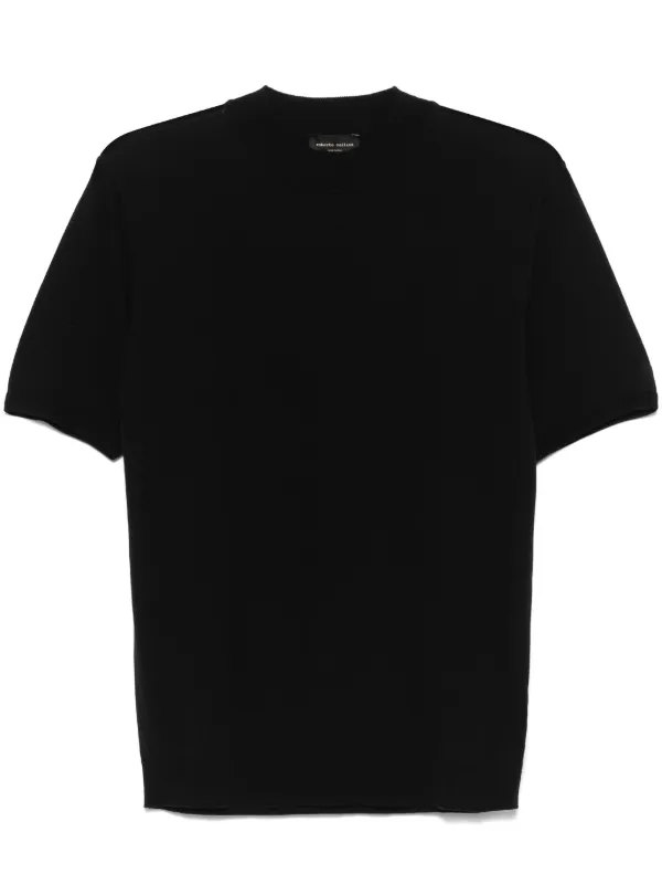 Tシャツ・カットソー ROBERTO COLLINA Knitted T-shirt Black 28699234_57983426_600.jpg