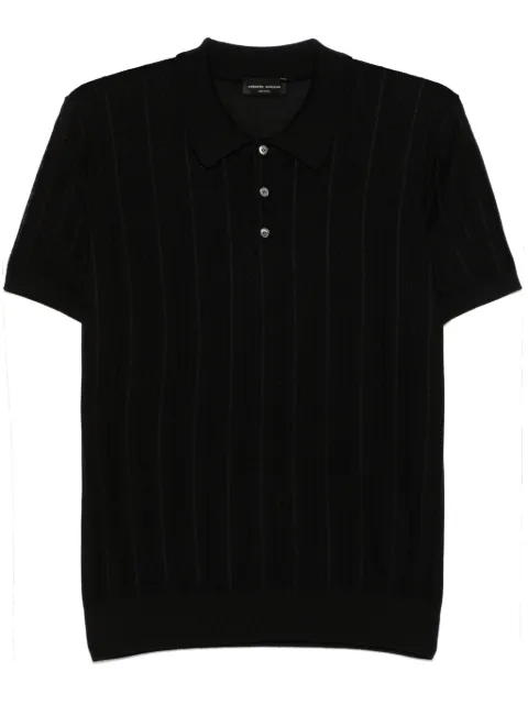Roberto Collina Polo in maglia traforata