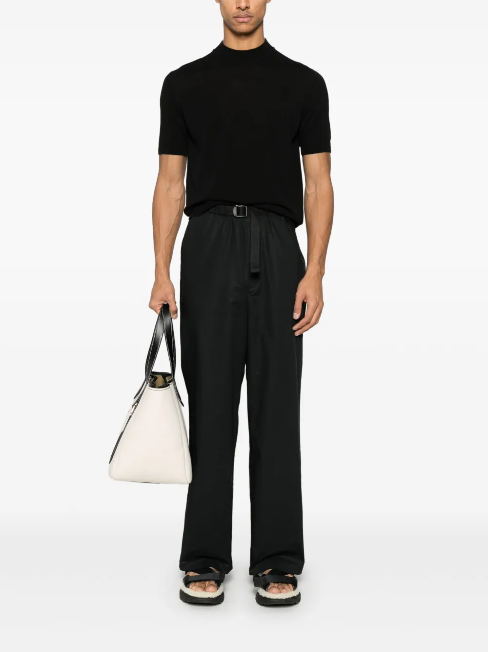 Roberto Collina cotton trousers - Zwart