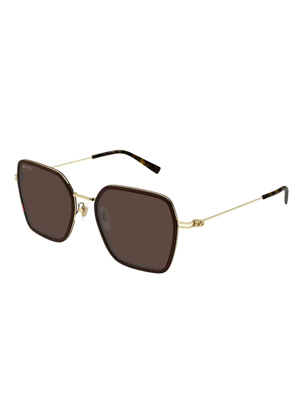 Gucci Eyewear Zonnebril met vierkant montuur Bruin