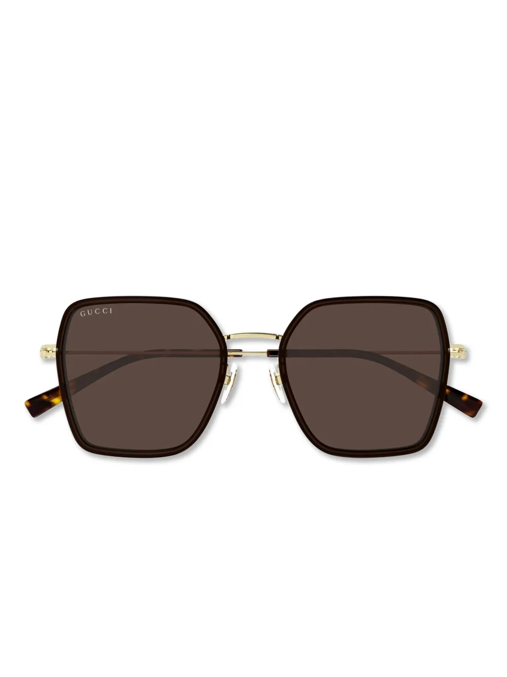Gucci Eyewear Sonnenbrille mit eckigem Gestell - Braun