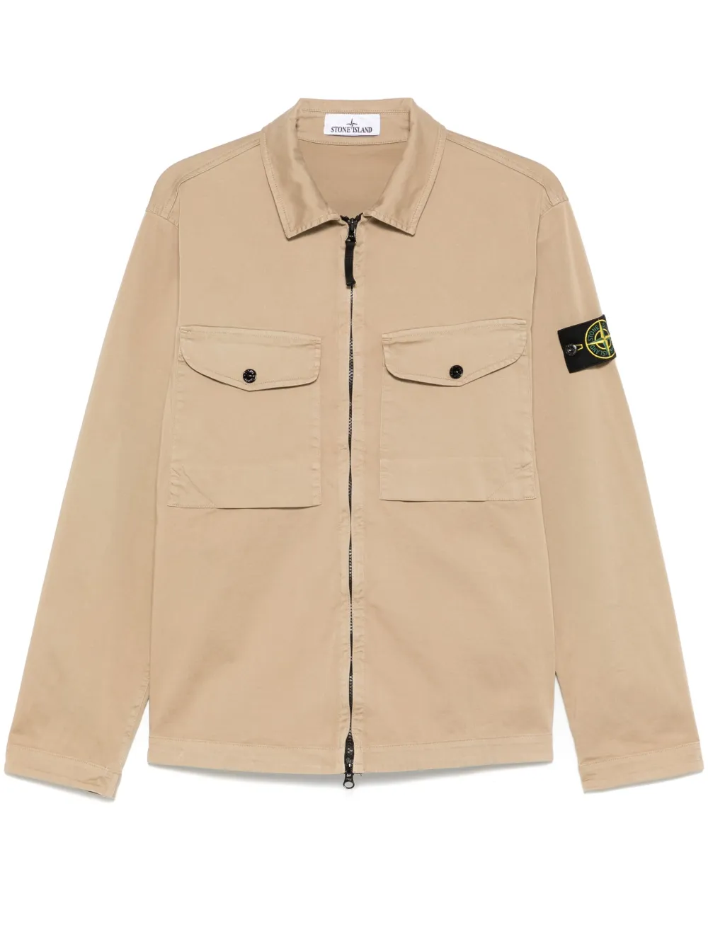 Stone Island Shirtjack met Compass-logopatch Beige