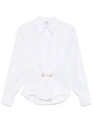 売れ筋商品|||エリザベスフランキ シャツ レディース トップス Button-down blouse - avorio 襟付きブラウス 襟付きトップス シャツ[品番：BSRW0000894