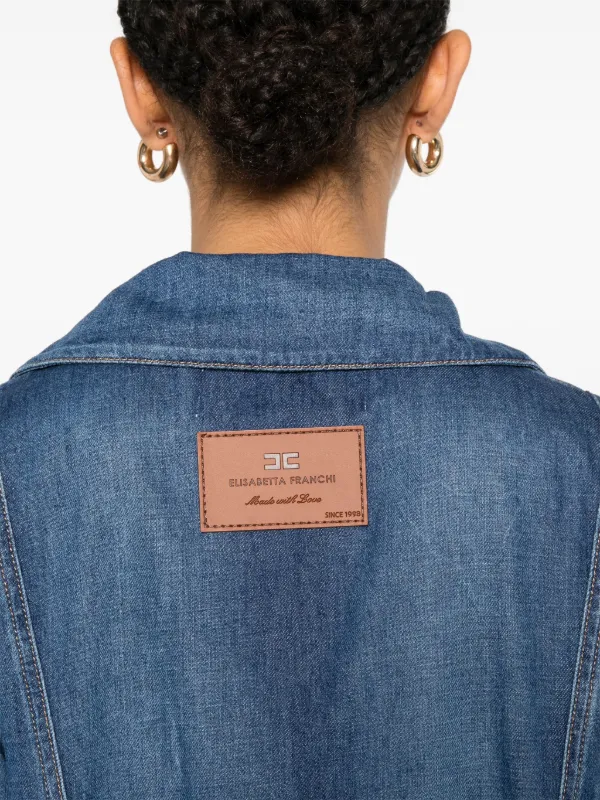 Elisabetta Franchi Belted Denim Romper | Blue | FARFETCH