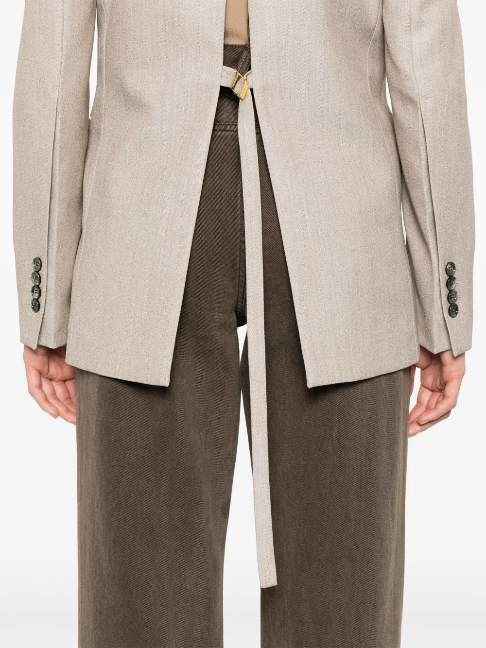 AMI Paris Blazer met dubbele rij knopen Beige