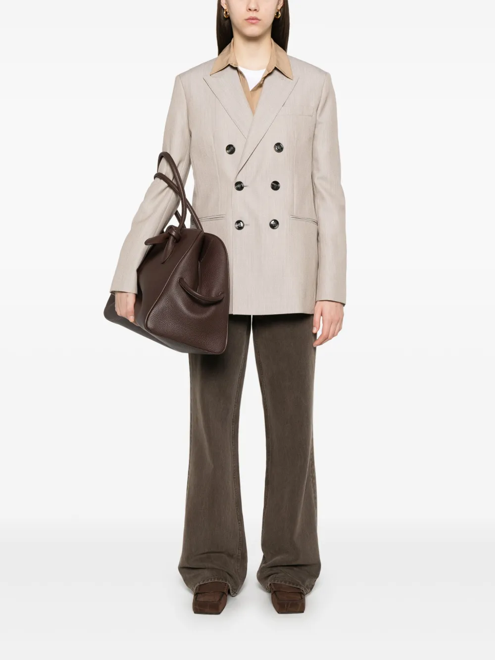 AMI Paris Blazer met dubbele rij knopen - Beige