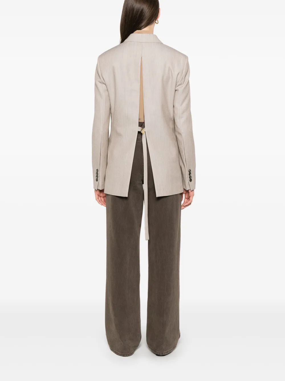 AMI Paris Blazer met dubbele rij knopen Beige