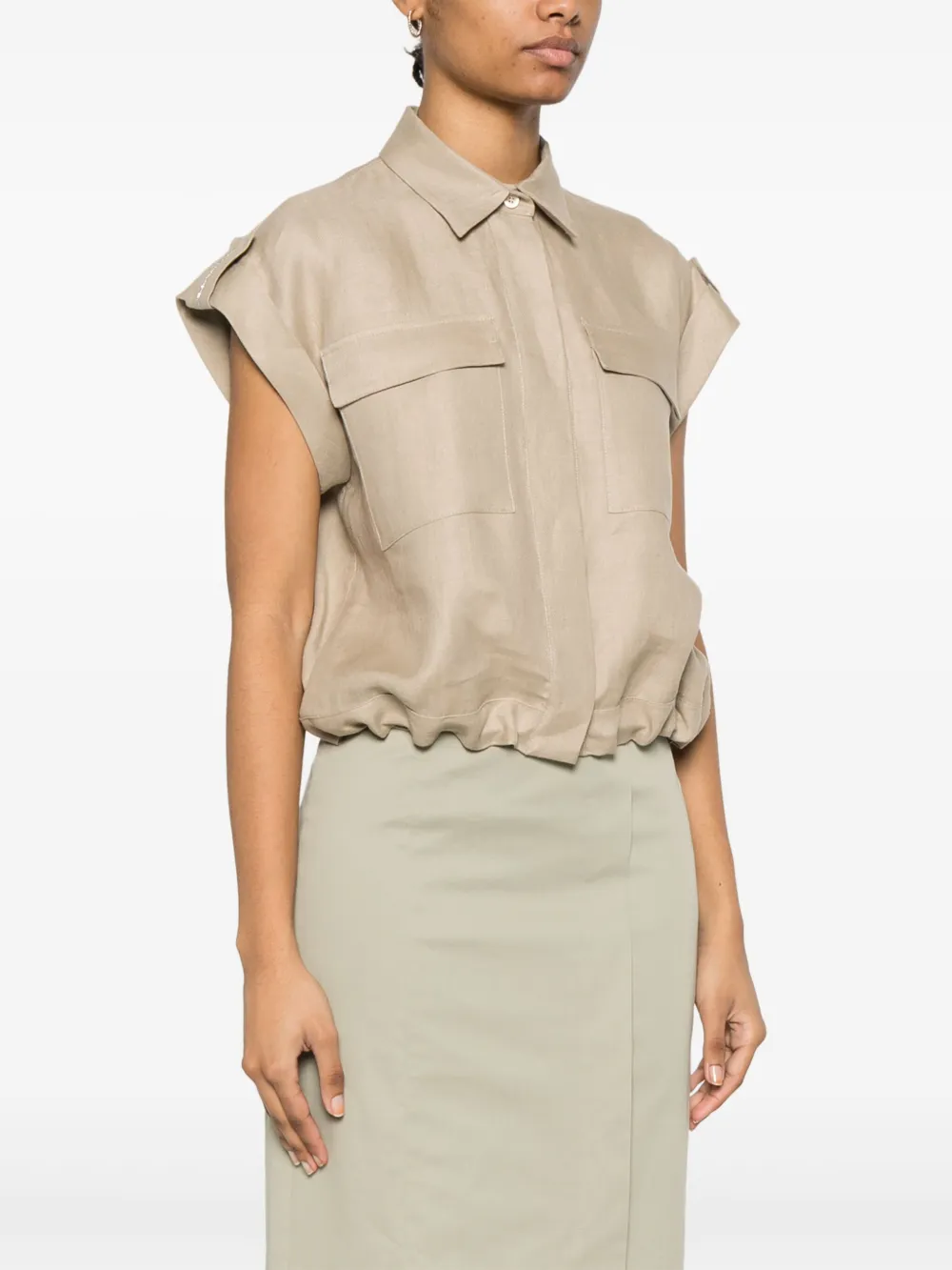 Peserico Linnen blouse Beige