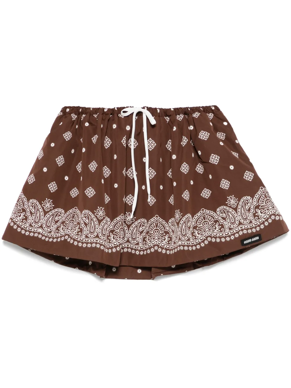 Miu Mini-rok met paisley-print Bruin