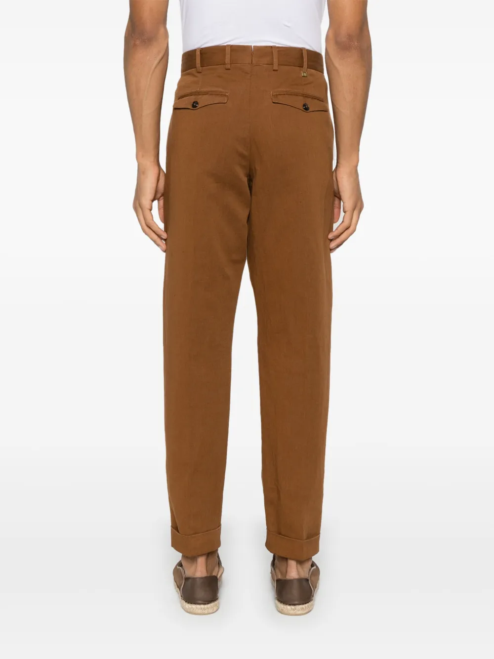 PT Torino Broek met geplooid detail Bruin