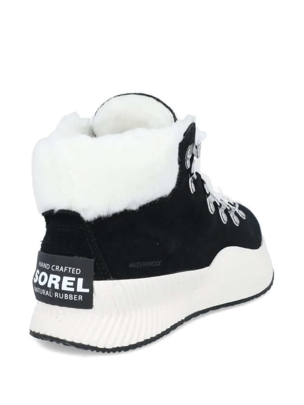 Sorel Lace-up Shearling-lined Ankle Boots In Black