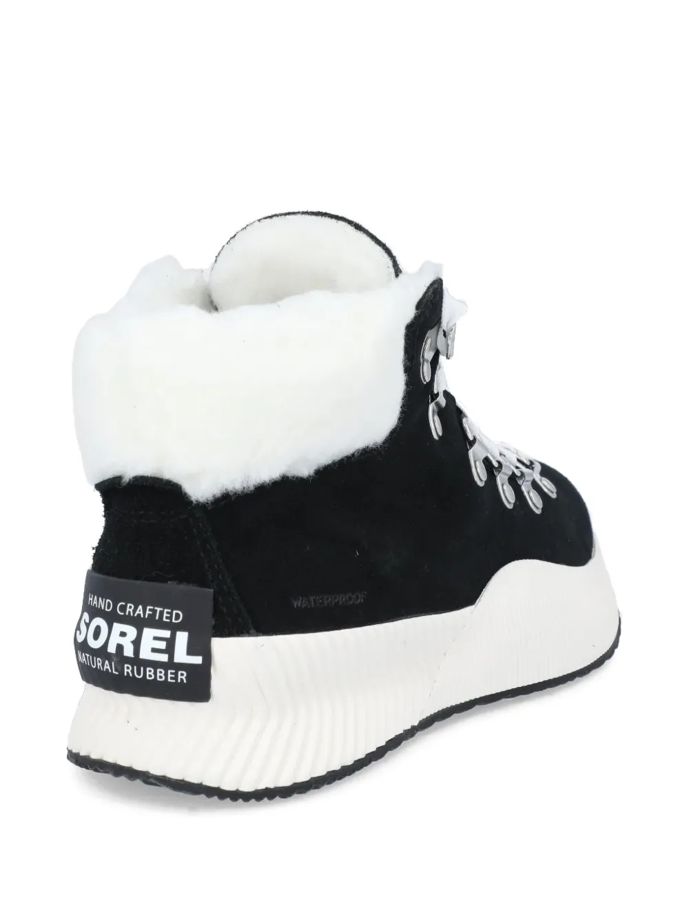 SOREL Enkellaarzen met lammy voering en veters Zwart