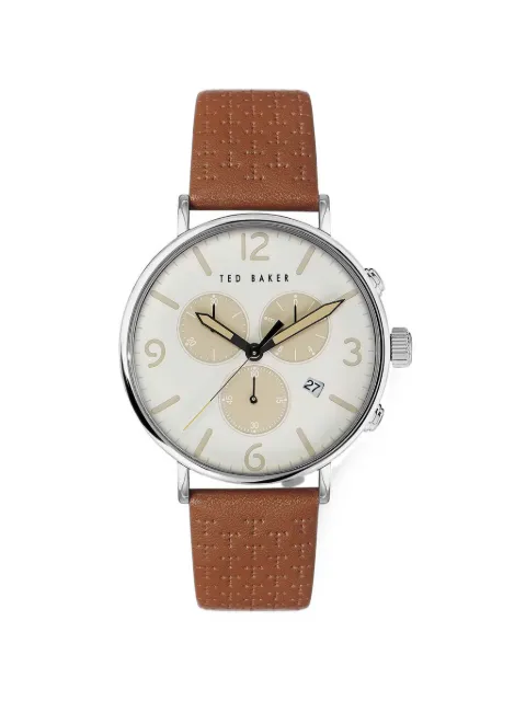 Ted Baker chronograph leather-strap 41mm watch