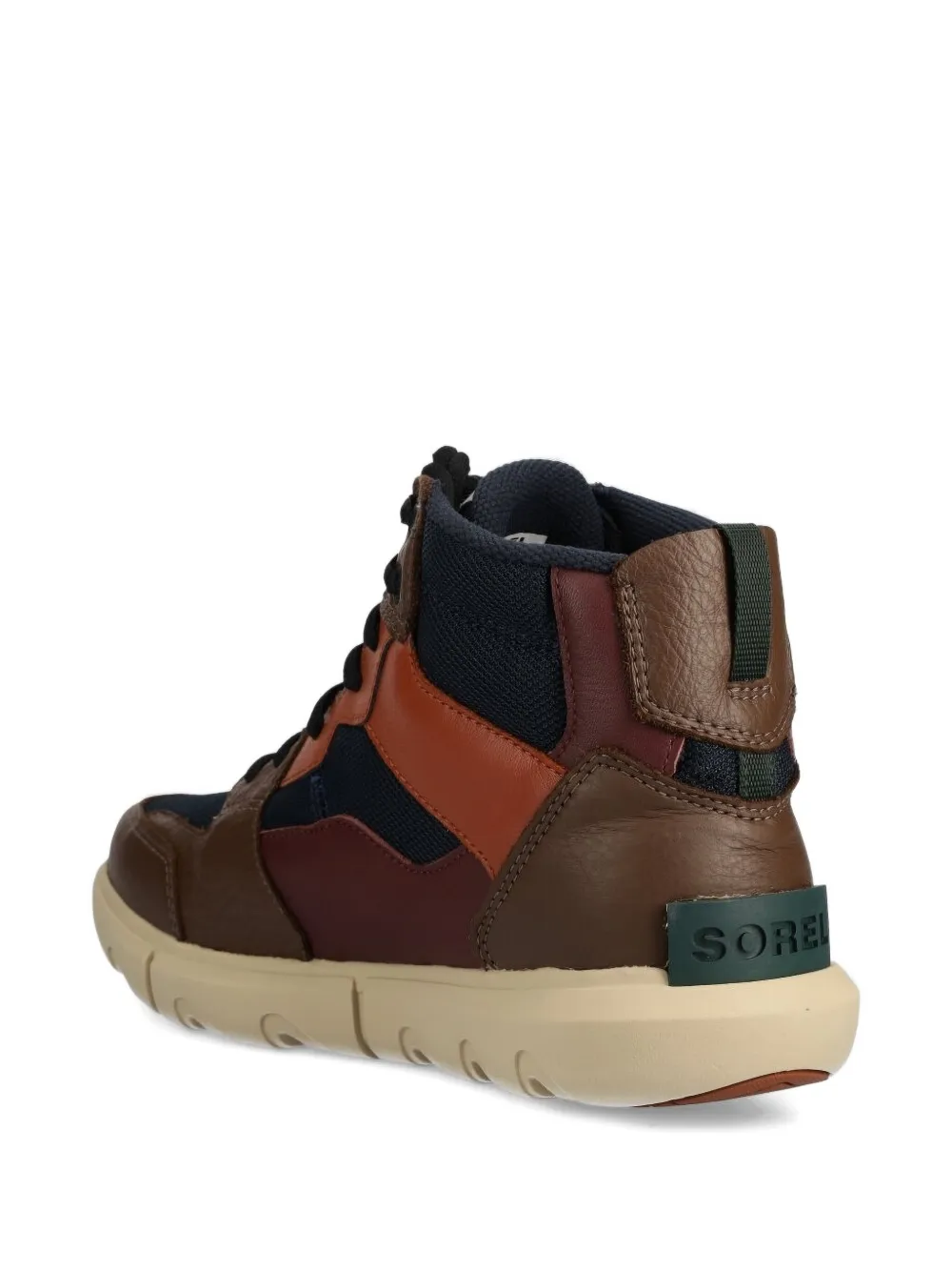 SOREL leather panelled high-top sneakers Brown