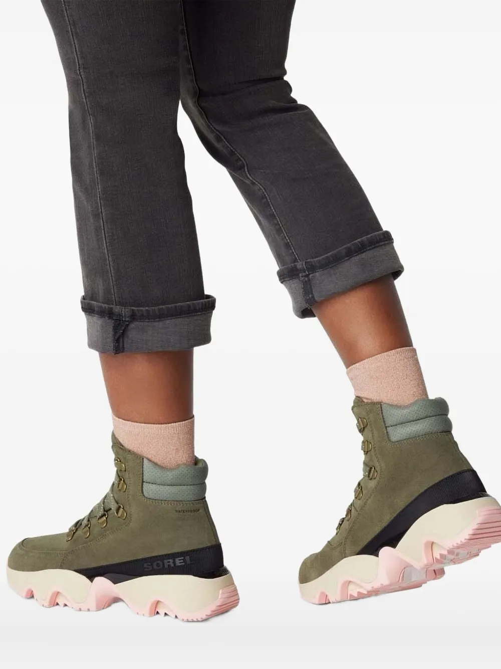 Sorel Lace-up High-top Boots In Green