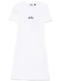 GCDS logo-embroidered mini dress - White