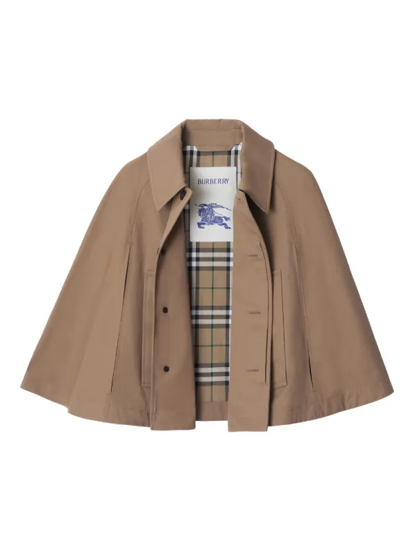 ぶー様 Burberry twill-weave Cape | Brown | FARFETCH
