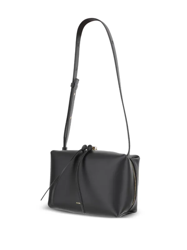 JIL SANDER ブラックレザーショルダーバッグ Jil Sander レザーショルダーバッグ | ブラック | FARFETCH JP