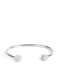 Off-White cubic-detail open-cuff bracelet - Silver
