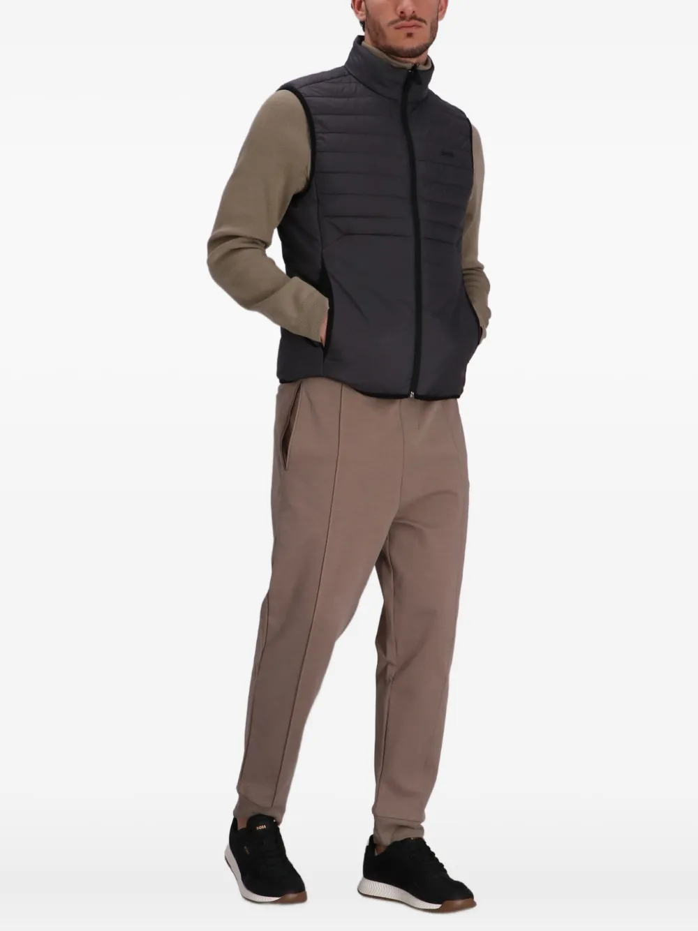 BOSS Trainingsbroek met trekkoord - Bruin