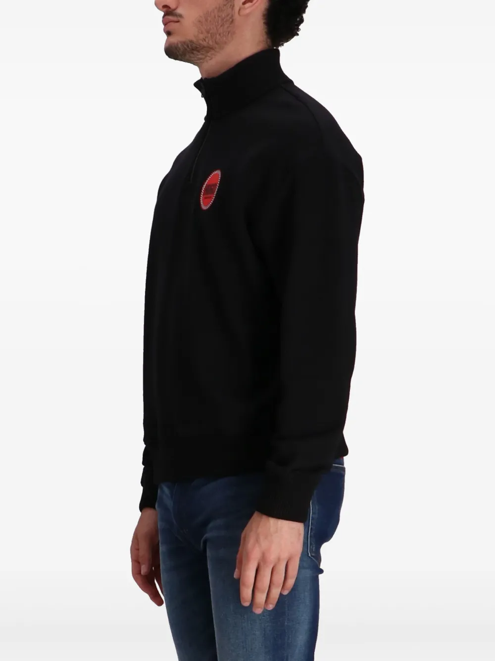 HUGO Sweater met logoprint Zwart