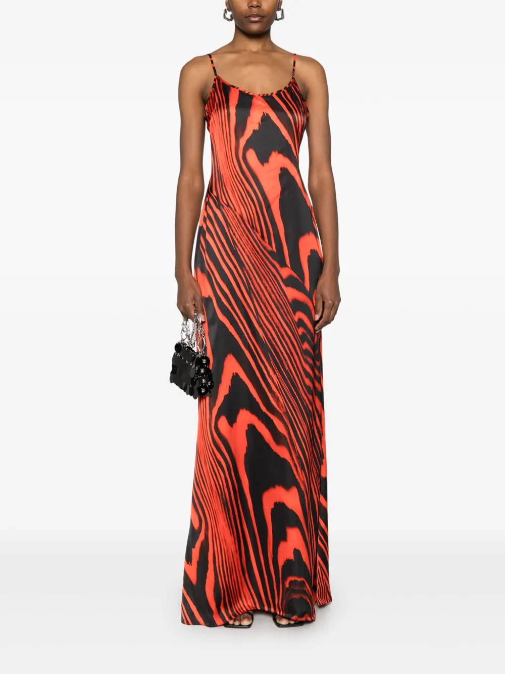 David Koma Gestreepte maxi-jurk - Rood