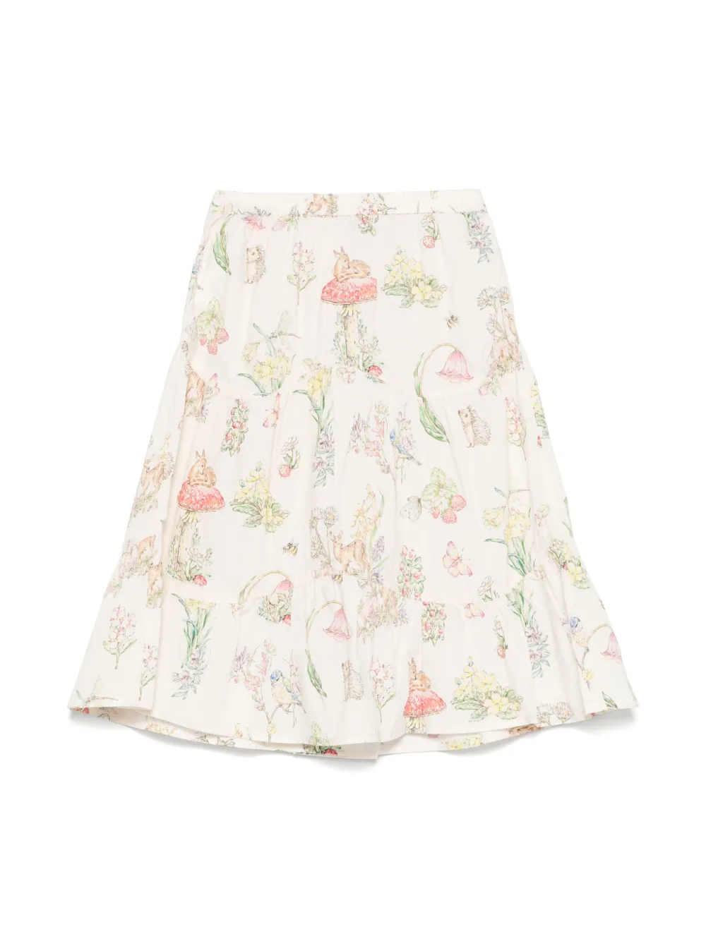 Stella McCartney Kids floral-print skirt - Beige