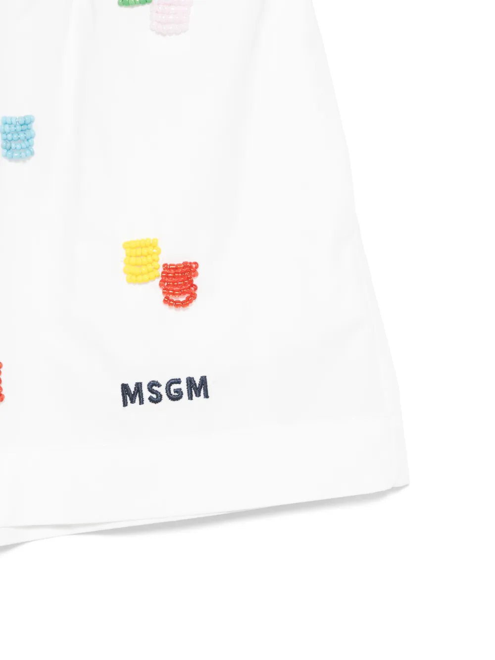 Shop Msgm Bead-embellished Shorts In White