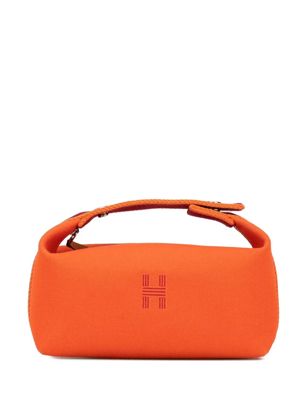 Hermès Pre-Owned 2020-2024 スモール トワル ブリッド ア ブラック バニティバッグ - オレンジ Hermès Pre-Owned 2020-2024 スモール トワル ブリッド ア ブラック バニティバッグ - オレンジ