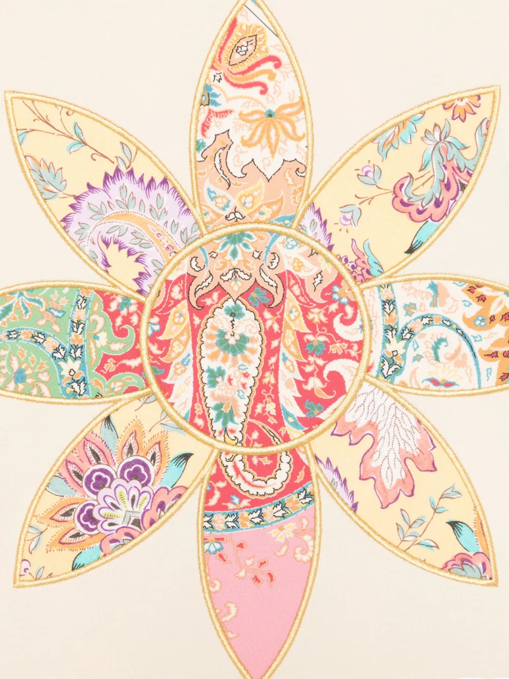 ETRO KIDS T-shirt met bloemenpatch Beige