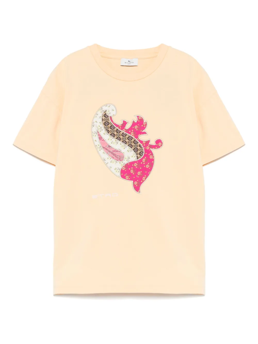 ETRO KIDS T-shirt met paisley-patch Geel