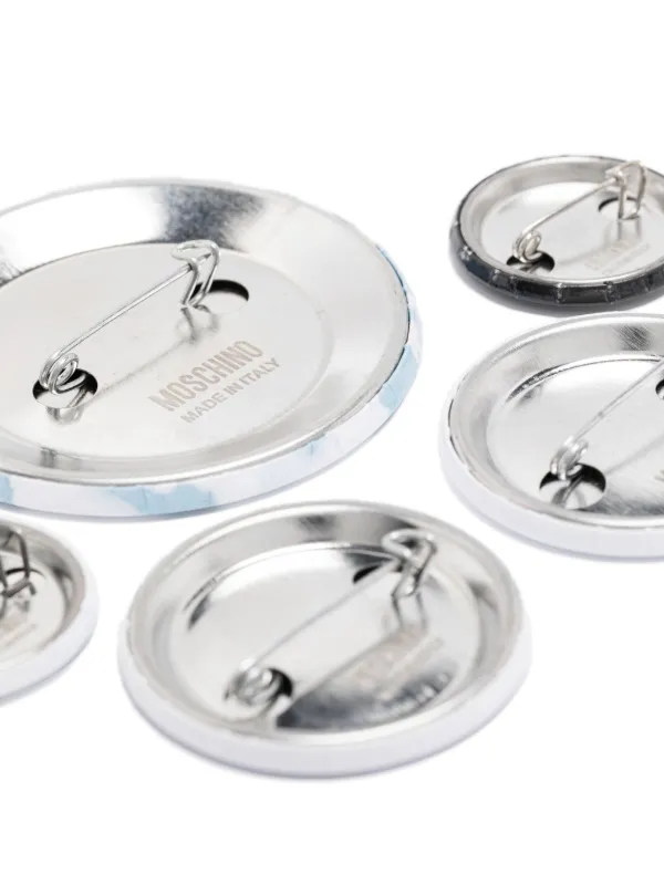 【送料&関税込】Moschino Set Of Five Pins Moschino logo-motif Pin Set (set Of five) | White | FARFETCH FI