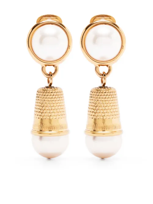 Boucles d'oreilles Thimble à clip - Moschino - Modalova