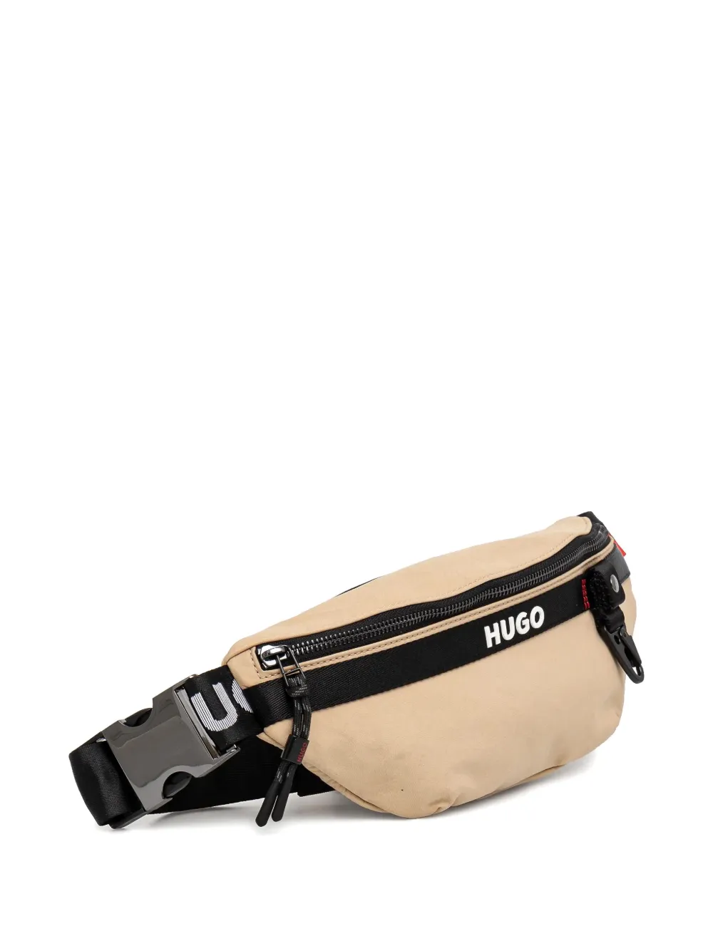 HUGO contrasting-logo belt bag - Beige