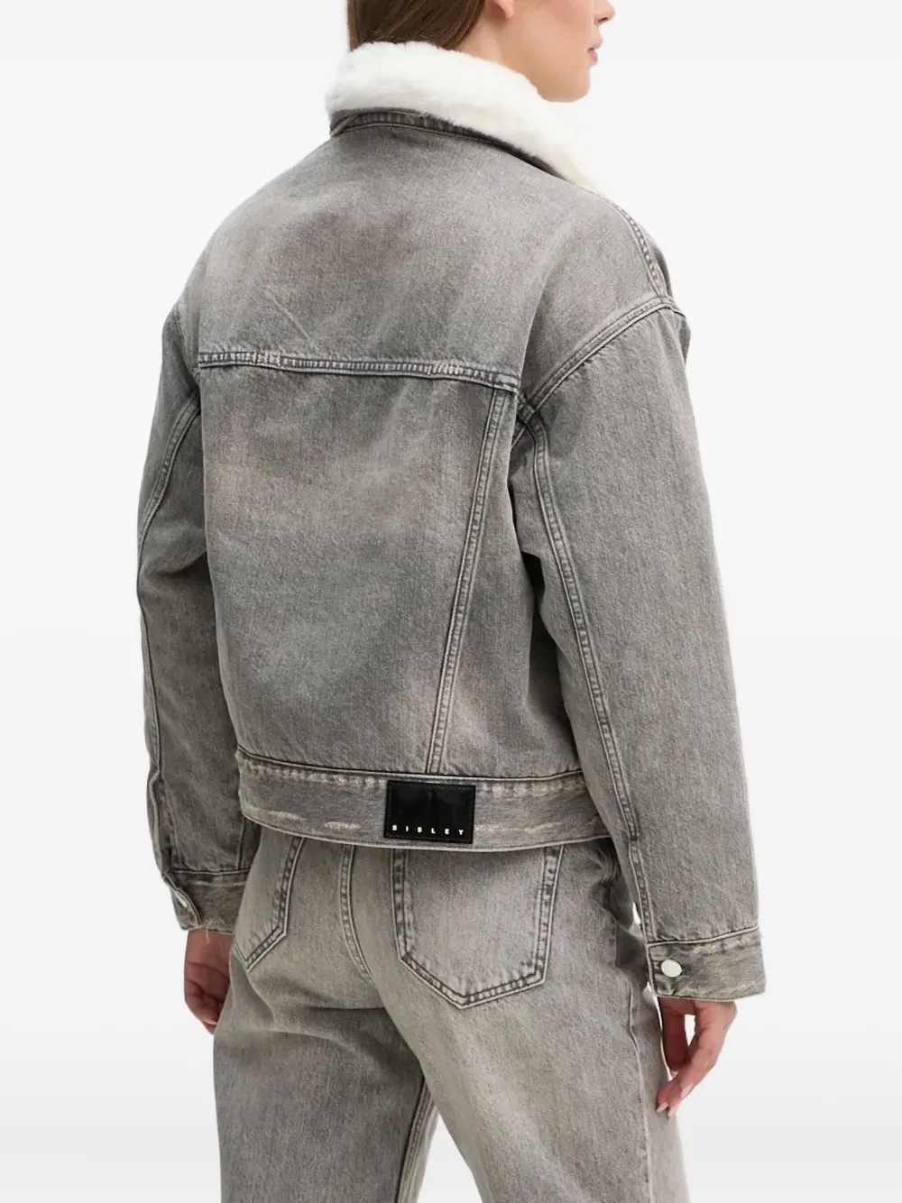 Sisley Paris Denim Jacket In Gray
