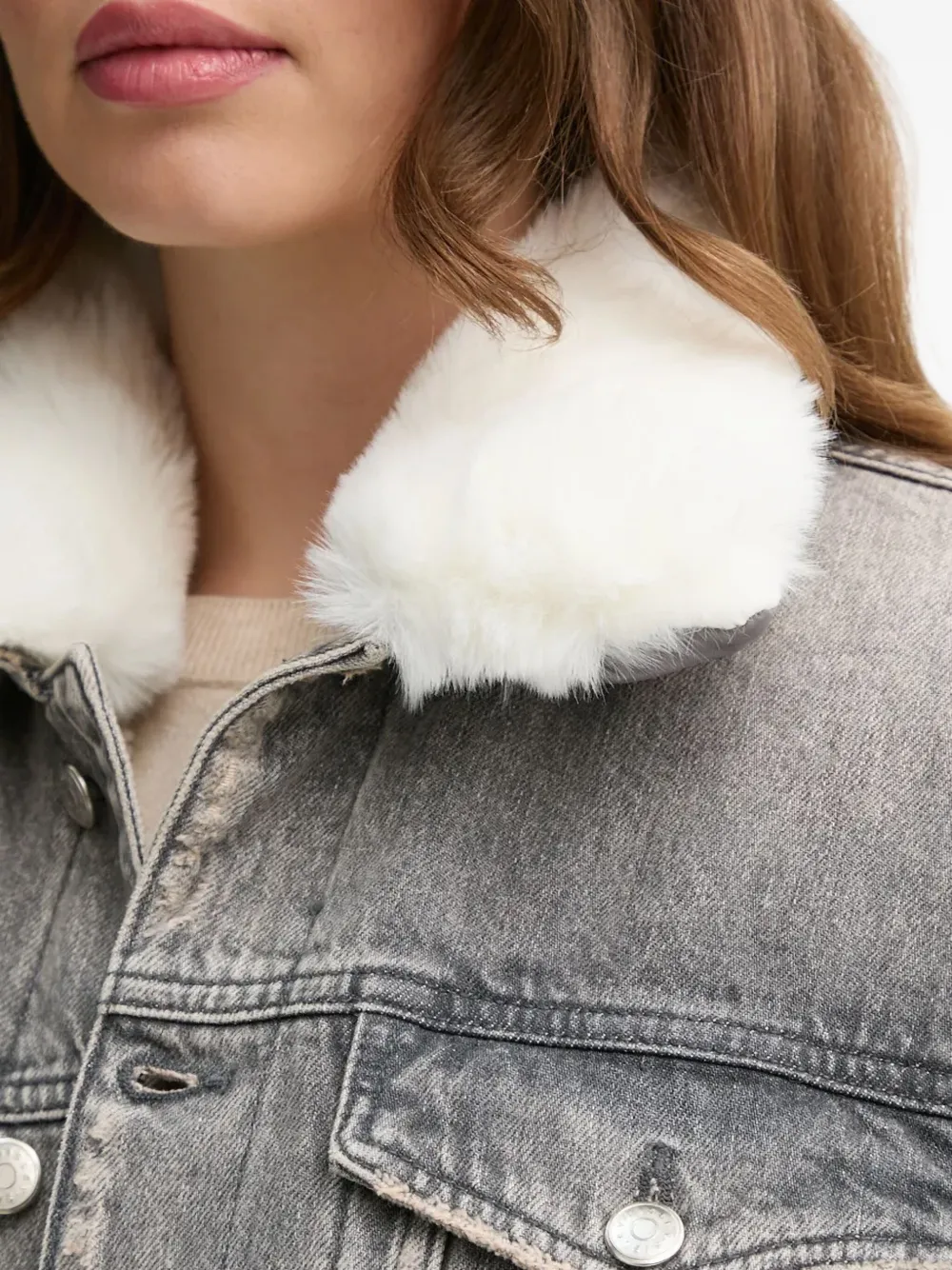 Sisley Paris Denim Jacket In Gray