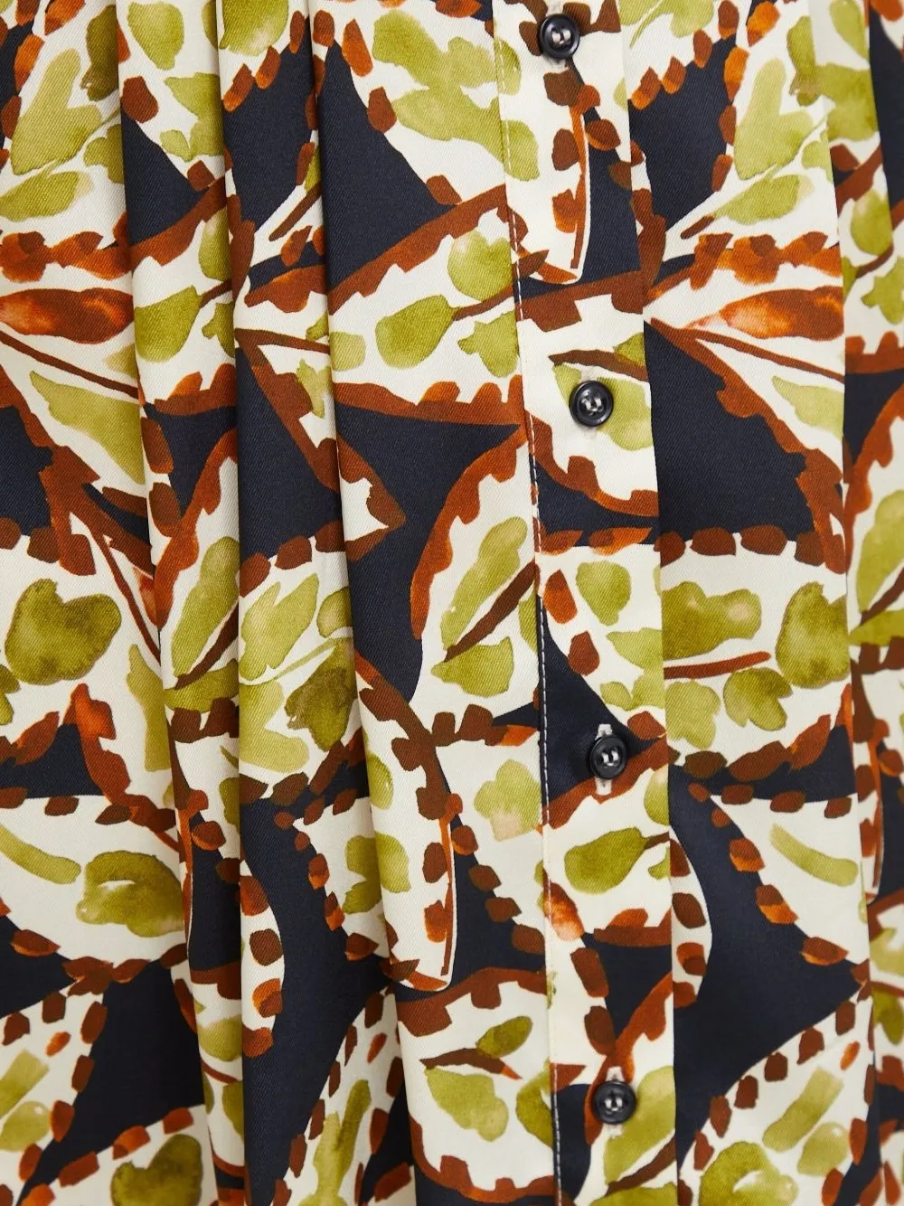 Sisley Midi-jurk met bladerprint Groen