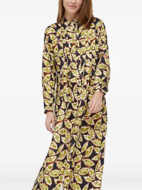 Sisley leaf-print midi day dress